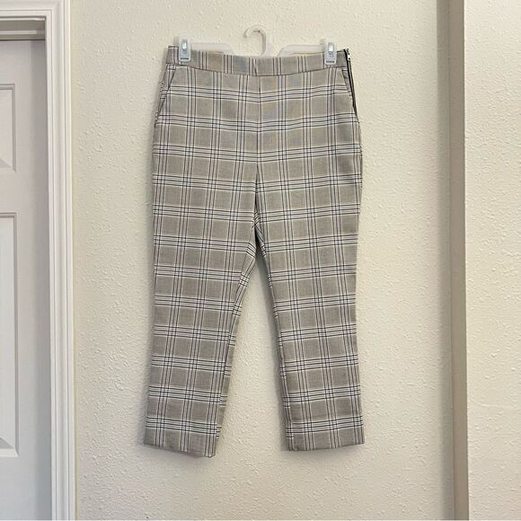 Zara Plaid Ankle Pants in Gray Size Large - Picture 3 of 7